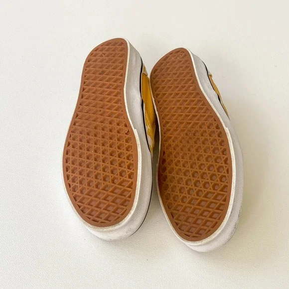Womens Vans Classic Slip On Checkerboard Yellow White Sneakers Shoes Women's 8.5 - Picture 4 of 6